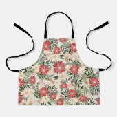 おもしろいモダンフェスティバルクリスマスポインセティアホリデイ エプロン (正面)