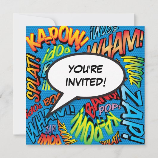 おもしろいモダンフォト誕生日パーティーブルー任意の年齢 招待状 (裏面)