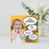 おもしろいモダンフォト誕生日パーティー任意の年齢招待状 招待状 (スタンド正面)