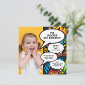 おもしろいモダンフォト誕生日パーティー 招待状 (スタンド正面)