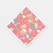 おもしろいモダンフローラカラフル スタンダードランチョンナプキン (角)