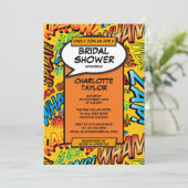 おもしろいモダンブライダルシャワー漫画帳 招待状 (スタンド正面)