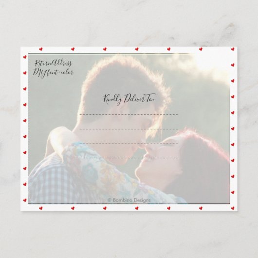 おもしろいモダンブラシスクリプト日付の保存 案内ポストカード (裏面)