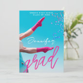 おもしろいモダンホットピンクTypo大学大学院の写真 案内状 (スタンド正面)