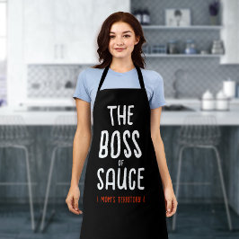 おもしろいモダンボスママ白黒キッチンはっきりしたTyp エプロン