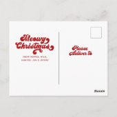 おもしろいモダンミオウィクリスマスタイポグラフィ写真 ポストカード (裏面)