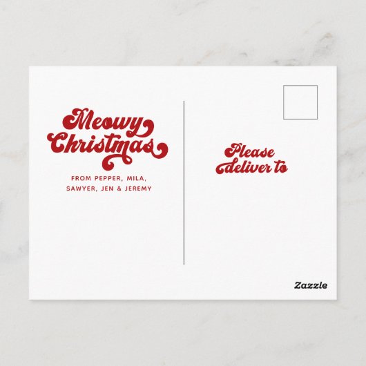 おもしろいモダンミオウィクリスマスタイポグラフィ写真 ポストカード (裏面)