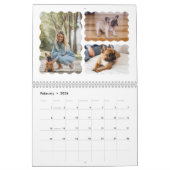 おもしろいモダンミニマルレトロウェーブファミリーフォトコラージュ カレンダー (2月 2026)