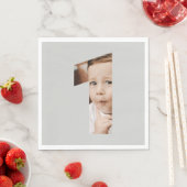 おもしろいモダンミニマル写真1年目の誕生日 スタンダードランチョンナプキン (インサイチュ)