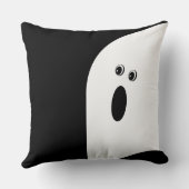 おもしろいモダンミニマル抽象芸術幽霊ハロウィーン クッション (裏面)