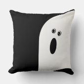 おもしろいモダンミニマル抽象芸術幽霊ハロウィーン クッション (正面)