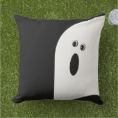 おもしろいモダンミニマル抽象芸術幽霊ハロウィーンT アウトドアクッション (芝生)