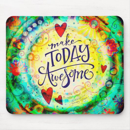 おもしろいモダンメイク今日の素晴らし引用文 マウスパッド (正面)