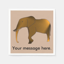 おもしろいモダンメッセージ象ナプキン