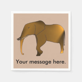 おもしろいモダンメッセージ象ナプキン スタンダードカクテルナプキン