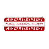 おもしろいモダンメリメリーークリスマスレッドホリデイ ラベル (正面)