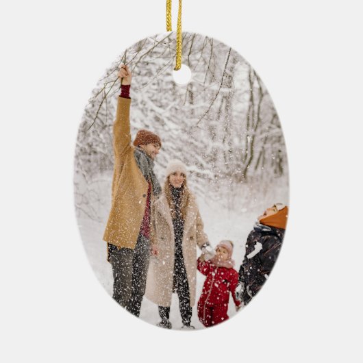 おもしろいモダンメリークリスマスツリースクリプトタイポグラフィ セラミックオーナメント (裏面)