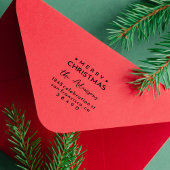 おもしろいモダンメリークリスマスファミリー差出人住所 ラバースタンプ