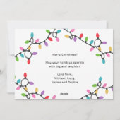 おもしろいモダンメリークリスマスフェスティバルライト写真 シーズンカード (裏面)