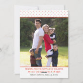 おもしろいモダンメリークリスマス赤水玉模様7 Photo シーズンカード (裏面)