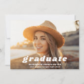 おもしろいモダンレトロタイプ2写真卒業 案内状 (正面)