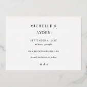 おもしろいモダン写真の保存日 箔招待状 (裏面)