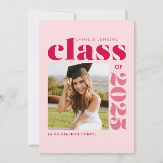 おもしろいモダン写真の卒業発表 招待状 (正面)