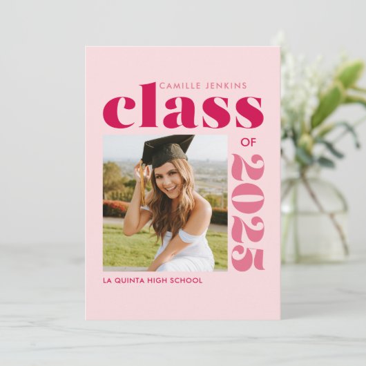 おもしろいモダン写真の卒業発表 招待状 (スタンド正面)