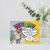 おもしろいモダン写真の結婚式の日付の保存 案内ポストカード (スタンド正面)