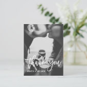 おもしろいモダン写真結婚/婚約ありがとう ポストカード (スタンド正面)
