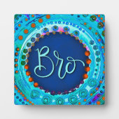 おもしろいモダン可愛いブルーブロインスピレーション フォトプラーク (正面)