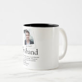 おもしろいモダン夫の定義フォト ツートーンマグカップ (正面右)