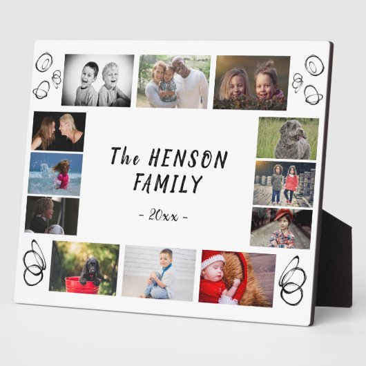 おもしろいモダン年1回家族の記念12フォトコラージュ フォトプラーク (側面)