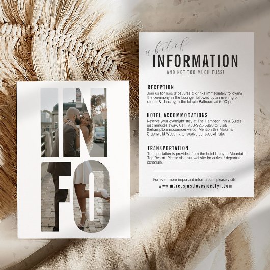 おもしろいモダン情報フォトワード結婚ズ詳細カード エンクロージャーカード