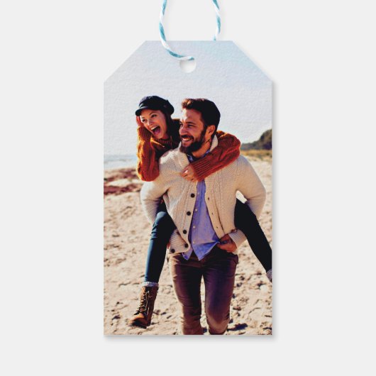 おもしろいモダン愛と写感謝してい真結婚式の引き出物 ギフトタグ (裏面)