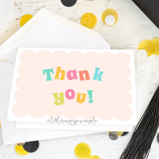 おもしろいモダン折カラフルり曲げサンキューカード サンキューカード