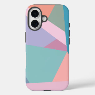 おもしろいモダン抽象芸術カラフル幾何パステルアート iPhone 16ケース