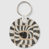おもしろいモダン抽象芸術ストライプのヘビ |ヘビ愛好家 キーホルダー (正面)