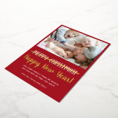 おもしろいモダン新年 箔シーズンカード (回転した状態)