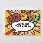 おもしろいモダン日付の変更漫画ブックアーポップ・アートのト 招待状 (正面)