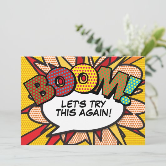 おもしろいモダン日付の変更漫画ブックアーポップ・アートのト 招待状 (スタンド正面)