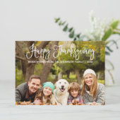 おもしろいモダン書感謝祭の家族の写真 シーズンカード (スタンド正面)