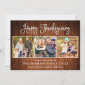 おもしろいモダン書感謝祭3フォトウッド シーズンカード (正面)