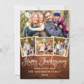 おもしろいモダン書道の木の感謝祭4写真 シーズンカード (正面)