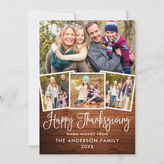 おもしろいモダン書道の木の感謝祭4写真 シーズンカード (正面)