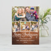おもしろいモダン書道の木の感謝祭4写真 シーズンカード (スタンド正面)