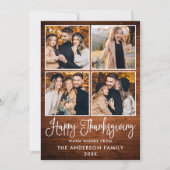 おもしろいモダン書道ウッド4写真感謝祭 シーズンカード (正面)