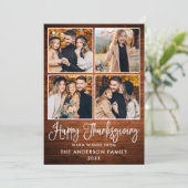 おもしろいモダン書道ウッド4写真感謝祭 シーズンカード (スタンド正面)