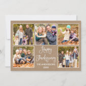 おもしろいモダン書道クラフト5写真感謝祭 シーズンカード (正面)