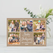 おもしろいモダン書道クラフト5写真感謝祭 シーズンカード (スタンド正面)